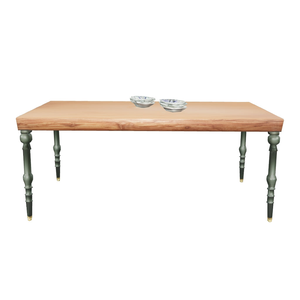 Ellis — Turned-Leg Teak Dining Table