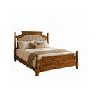 Ravello — Sheesham Wood Bed with Tufted Headboard and Turned Posts